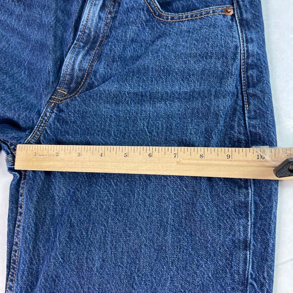 Abercrombie Fitch Jeans Women's 26x28* Loose High Rise Dark Blue Denim Tag 24S - Picture 14 of 16